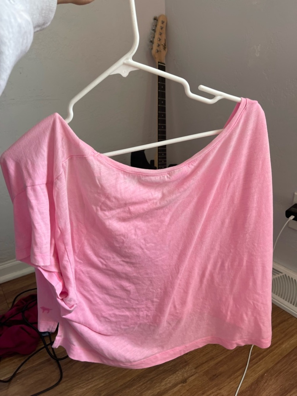 Victoria's Secret Light Pink Off-Shoulder Short Sleeve Tee